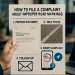A professional guide image for filing a complaint about road marking violations, including the
