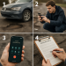 Visual guide illustrating steps to take after a car is damaged by a pothole.